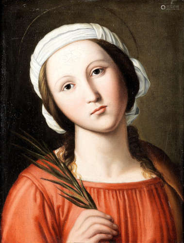 A female martyr Saint Circle of Giovanni Battista Salvi, called il Sassoferrato(Sassoferrato 1609-1685 Rome)