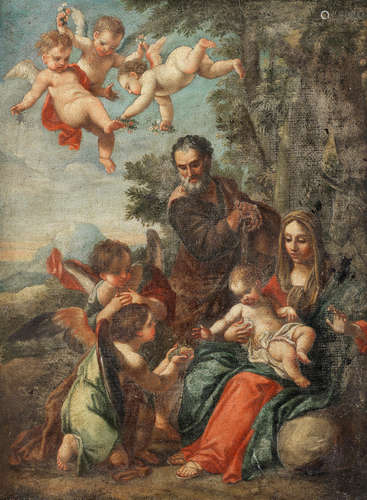 The Rest on the Flight into Egypt Follower of Carlo Maratta(Camerano 1625-1713 Rome)