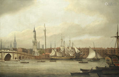 Shipping on the Thames below Old London Bridge William P. Sherlock(active Britain, born circa 1780-1821)