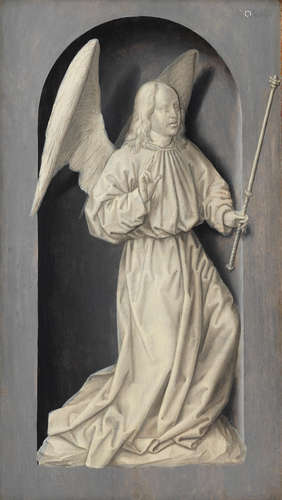 The Angel of the Annunciation in a stone niche  Circle of Jan Provost(Mons circa 1462-1529 Bruges)