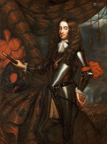 Portrait of William III, three-quarter-length, in armour, a battle in the distance Circle of Jan de Baen(undefined, Haarlem 1633-1702)