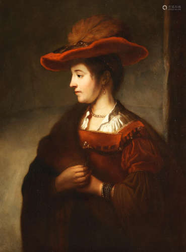 Portrait of the aritst's wife, Saskia van Uylenburgh, half-length After Rembrandt Harmensz van Rijn19th Century