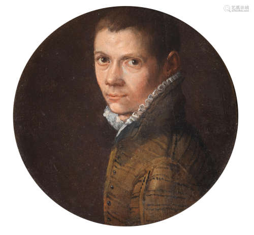 Portrait of a young man, bust-length 18.6 cm. (7 1/4in.) diameter Bolognese Schoollate 16th Century