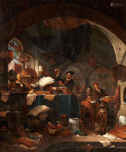 An alchemist in his studio Thomas Wyck(Bewerwyck 1616-1677 Haarlem)