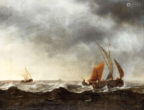 Shipping in a stormy sea Hendrik Jacobsz. Dubbels(Amsterdam circa 1620-1676)