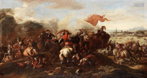 A cavalry skirmish between Turks and Christians Francesco Monti, called il Brescianino(Brescia 1646-circa 1703 Parma)