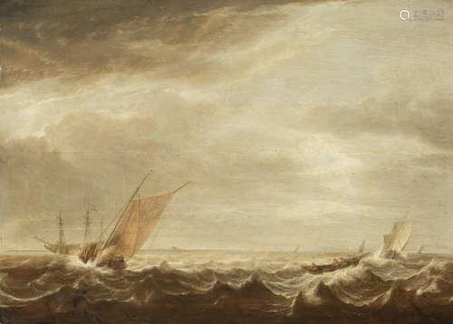 Shipping in a stormy sea Simon de Vlieger(Rotterdam 1601-1653 Weesp)