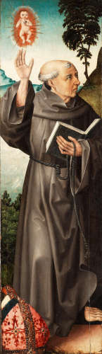 Saint Augustine , extended on the upper and lower edges German School16th Century