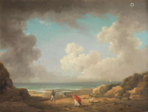 Figures on a beach, possibly on the Isle of Wight George Morland(London 1763-1804)