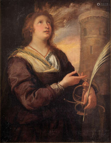 Saint Barbara Attributed to Giovanni Andrea de Ferrari(Genoa 1598-1669)