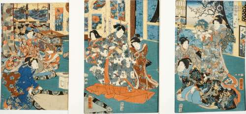 Utagawa Kuniteru I (actif de 1820 à 1860).Les P...