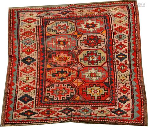 Carpette Caucase Kazak. Orné de dix médaillons à c...