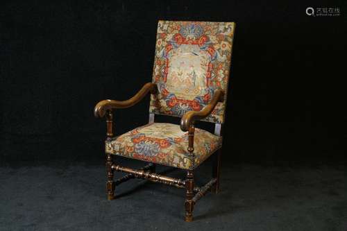 Fauteuil de Style Louis XIV. Dossier et assise gar...