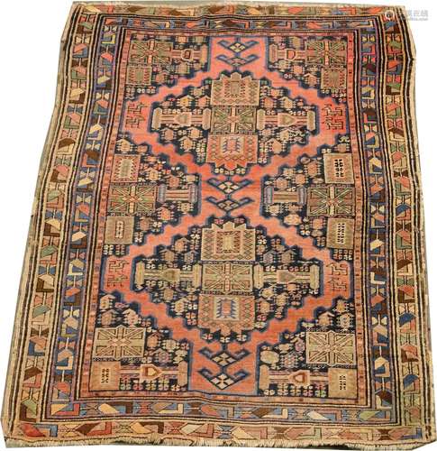 Tapis Caucase Shirvan. Double médaillon reliés ent...