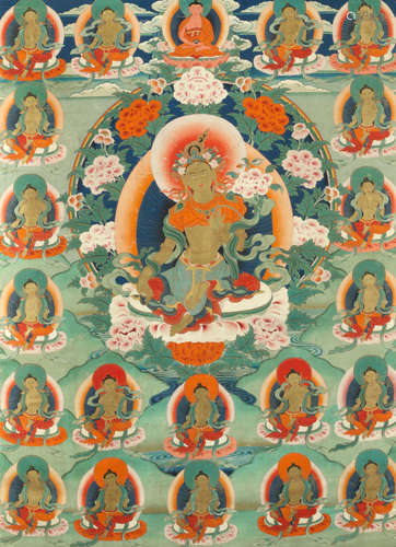 China or Tibet, 19th/20th century A thangka of Tara