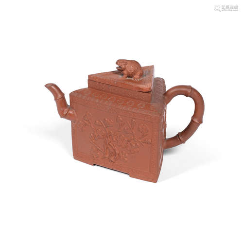 Kangxi An unusual Yixing 'Three Friends' triangular teapot and cover