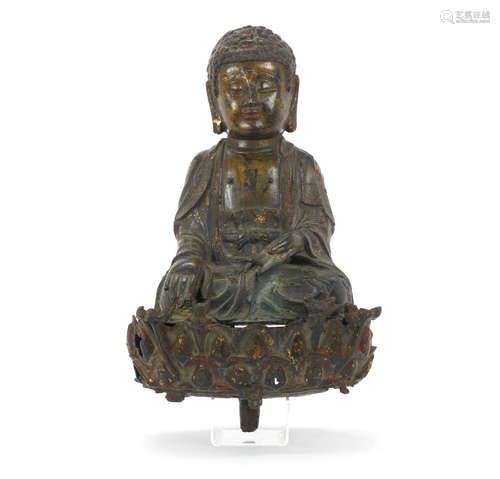 Ming Dynasty A gilt-lacquered bronze figure of Buddha