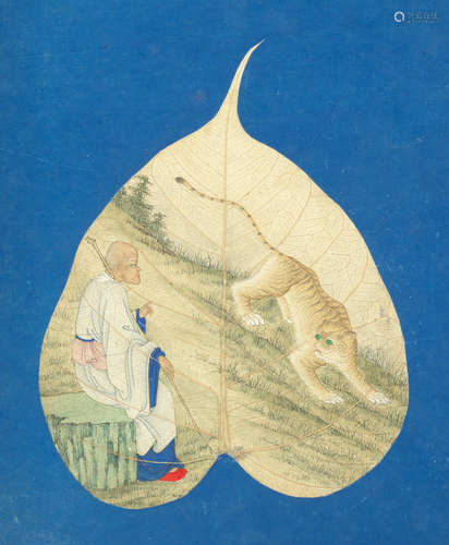 19th century An album of Bodhi leaf paintings