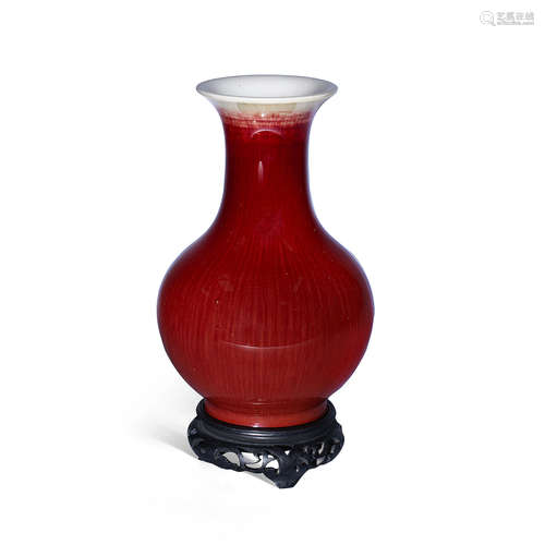 18th/19th century A copper red-glazed 'sang de boeuf' bottle vase