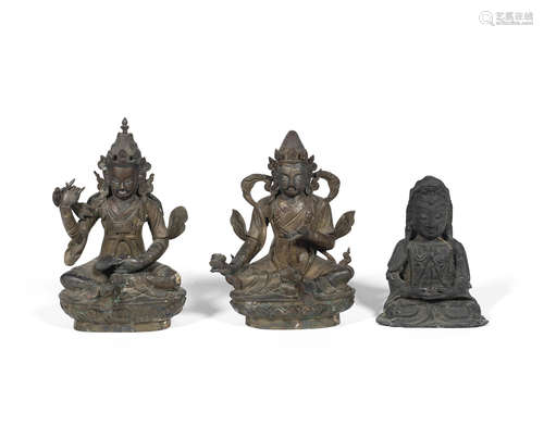 Tibet, 19th century Two gilt-bronze figures of King Forms of Padmasambhava