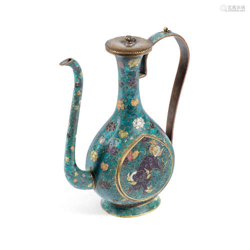 16th/17th century A cloisonné enamel ewer and cover