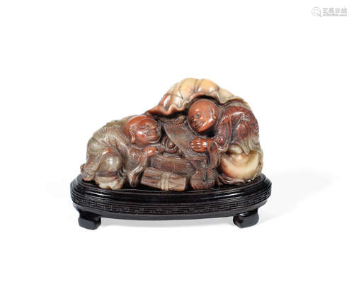 19th century A soapstone carving of the Hehe Erxian