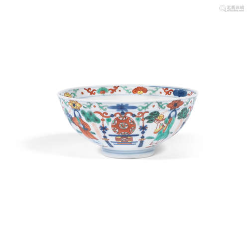 Wanli six-character mark, Qing Dynasty A wucai bowl