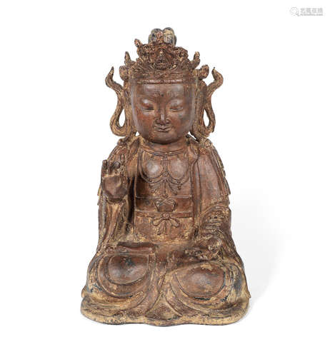 16th century A large iron figure of Guanyin