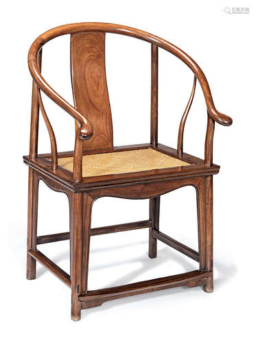 20th century A huanghuali horse shoe-back arm chair, quanyi