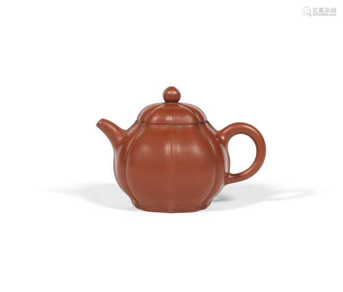 Qing Dynasty A lobed Yixing teapot and cover