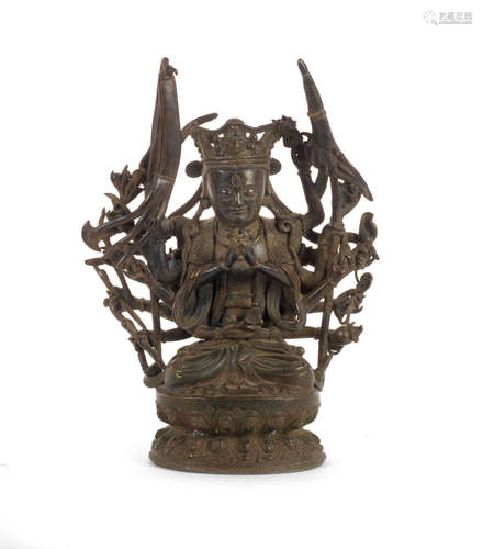 Ming Dynasty A bronze model of Avalokiteshvara