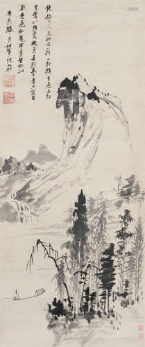 Landscape with fisherman, after Ni Yuanlu (1593-1644) Anonymous (18th Century)