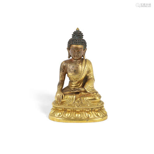 China, 19th century A small gilt copper-alloy figure of Buddha