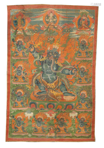 Eastern Tibet, 19th century  A thangka of Vajrapani and a thangka of Buddha Shakyamuni