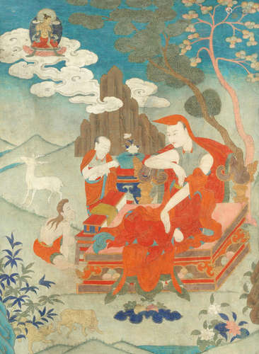 Tibet, 19th century A thangka of a teacher, lama