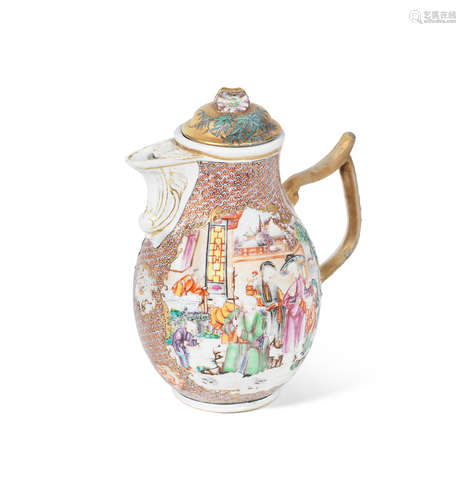 Qianlong A famille rose mandarin pattern ewer and associated cover