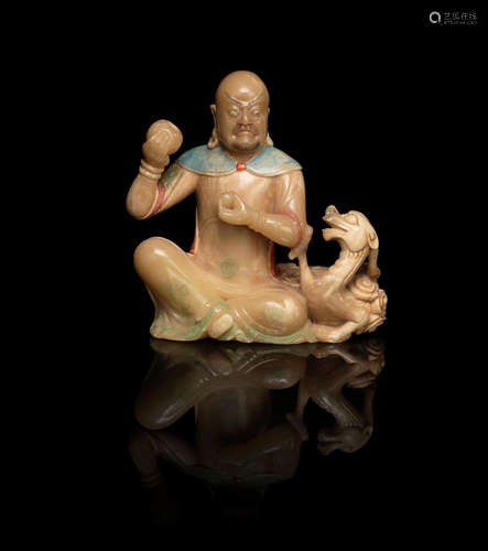 Qing Dynasty A soapstone figure of a Luohan