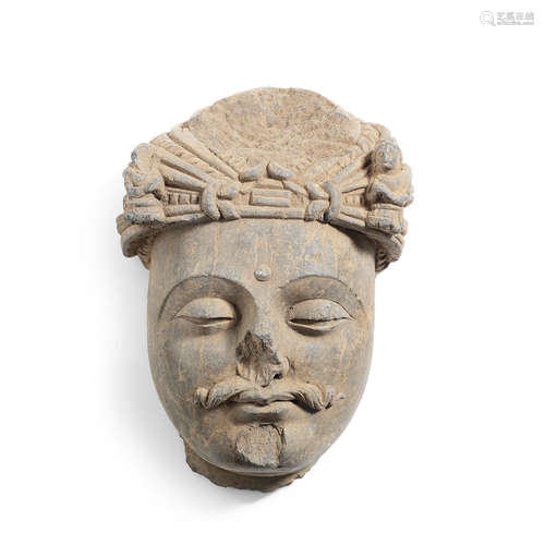 Gandhara, 3rd/4th century A grey schist head of a Bodhisattva