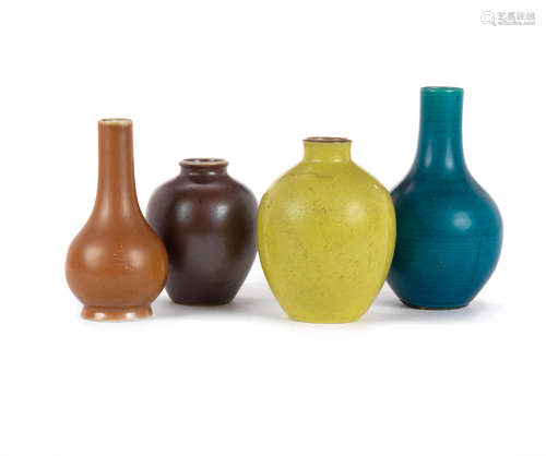 18th/19th century Four small monochrome-glazed vases