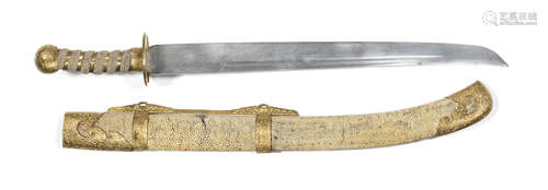 19th century A short sword and scabbard