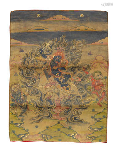 Eastern Tibet, 19th century and later A thangka of a lama and a thangka of Magzor Gyalmo