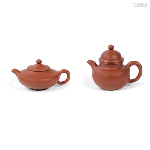 20th century  Two Yixing teapots and covers