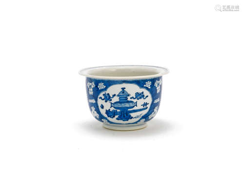 Kangxi  A blue and white jardinière