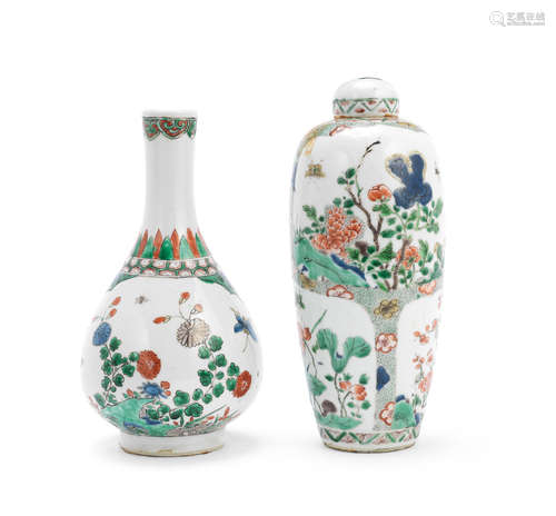 Kangxi Two famille verte vases