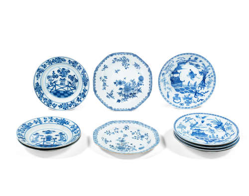 Kangxi to Qianlong A group of blue and white plates