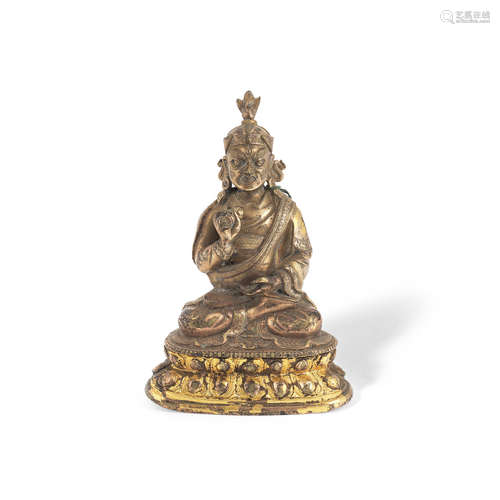 Tibet, 19th century A gilt copper-alloy figure of Padmasambhava