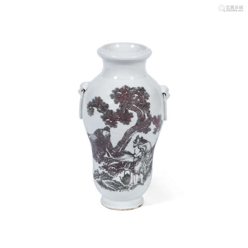 Qing Dynasty An underglaze-red baluster vase