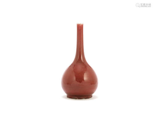 19th century A copper red-glazed bottle vase