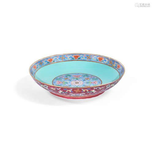 Xianfeng six-character mark and of the period A famille rose 'floral' dish