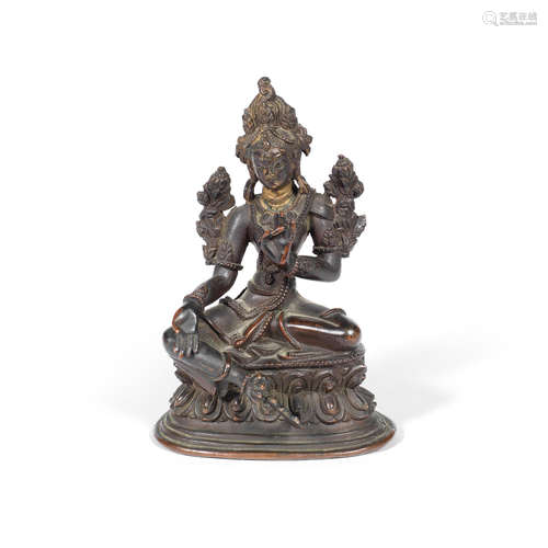 Qing Dynasty, 19th century A Pala revival bronze figure of Tara